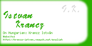 istvan krancz business card